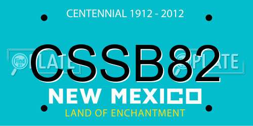 CSSB82 New Mexico License Plate