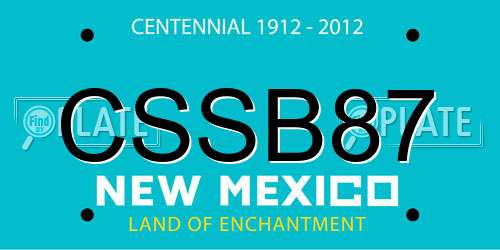 CSSB87 New Mexico License Plate