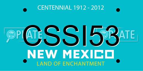 CSSI53 New Mexico License Plate