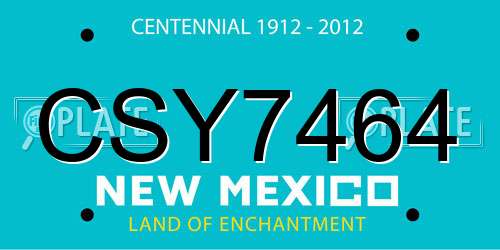 CSY7464 New Mexico License Plate
