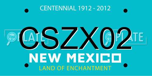 CSZX02 New Mexico License Plate