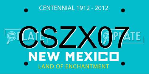 CSZX07 New Mexico License Plate