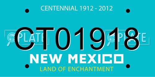 CT01918 New Mexico License Plate