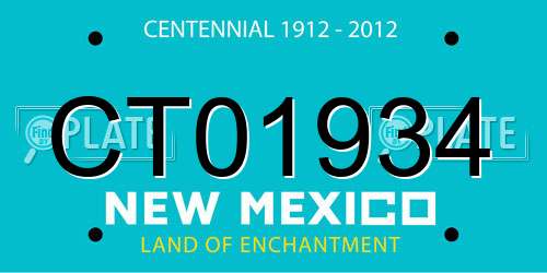 CT01934 New Mexico License Plate