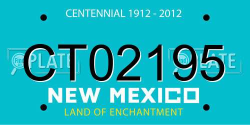 CT02195 New Mexico License Plate