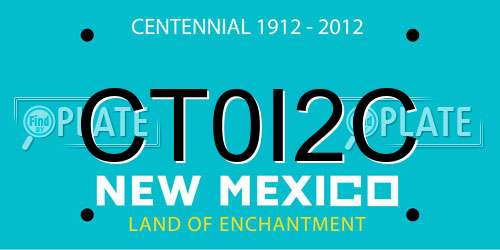 CT0I2C New Mexico License Plate