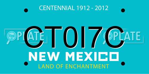CT0I7C New Mexico License Plate