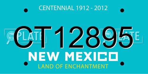 CT12895 New Mexico License Plate