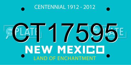 CT17595 New Mexico License Plate