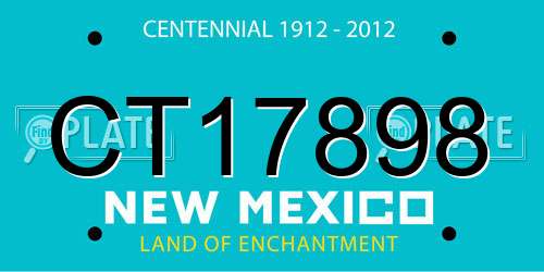 CT17898 New Mexico License Plate