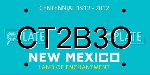 CT2B3O New Mexico License Plate