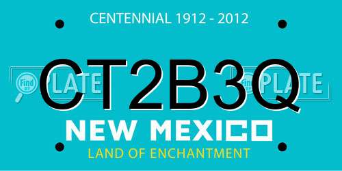 CT2B3Q New Mexico License Plate