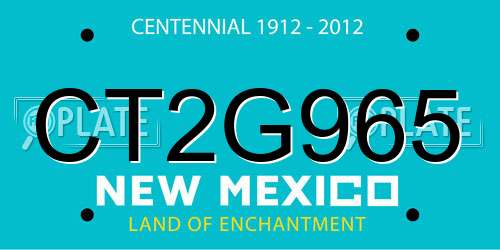 CT2G965 New Mexico License Plate