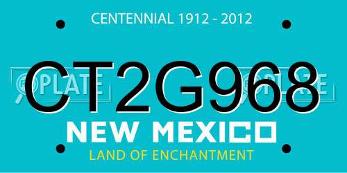 CT2G968 New Mexico License Plate