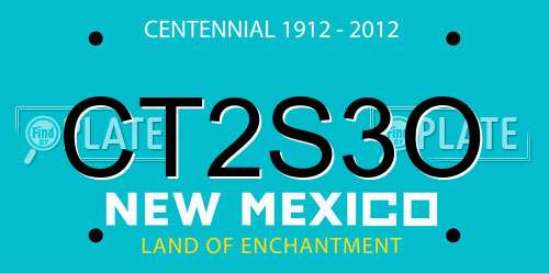 CT2S3O New Mexico License Plate