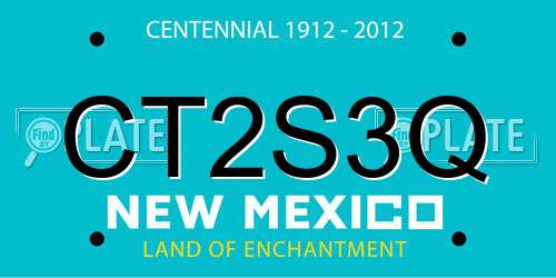 CT2S3Q New Mexico License Plate