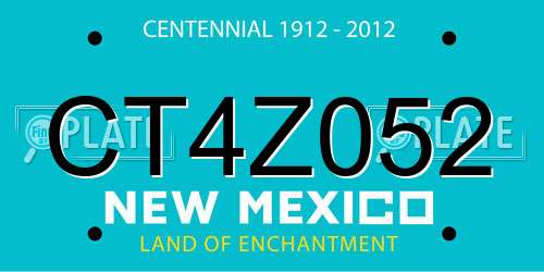 CT4Z052 New Mexico License Plate