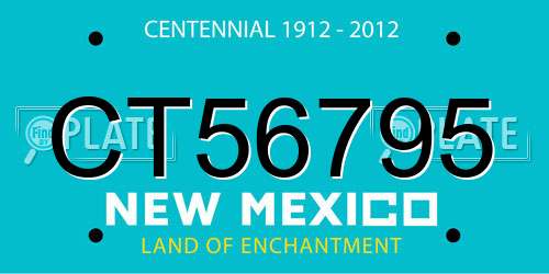 CT56795 New Mexico License Plate