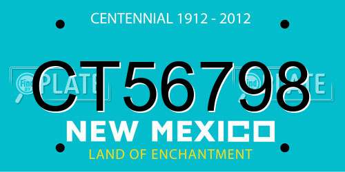 CT56798 New Mexico License Plate