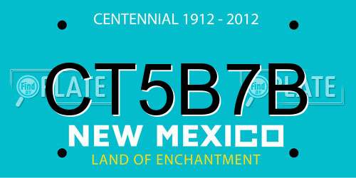 CT5B7B New Mexico License Plate