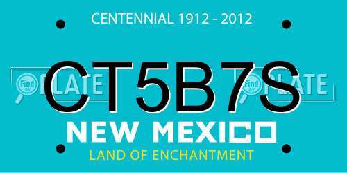 CT5B7S New Mexico License Plate
