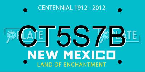 CT5S7B New Mexico License Plate