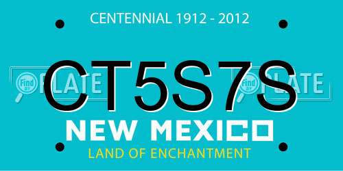 CT5S7S New Mexico License Plate