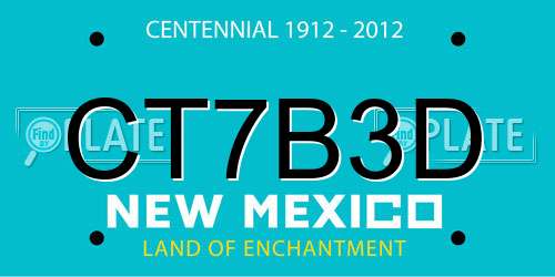 CT7B3D New Mexico License Plate