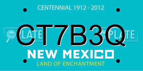 CT7B3Q New Mexico License Plate