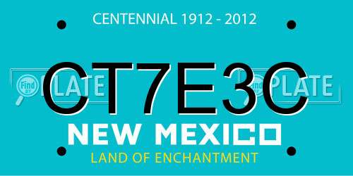 CT7E3C New Mexico License Plate
