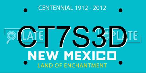 CT7S3D New Mexico License Plate