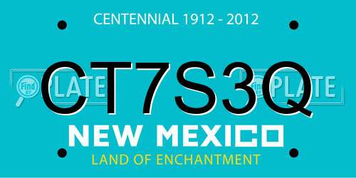 CT7S3Q New Mexico License Plate