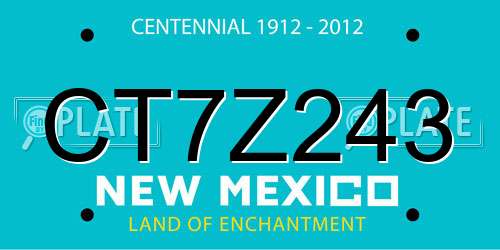 CT7Z243 New Mexico License Plate