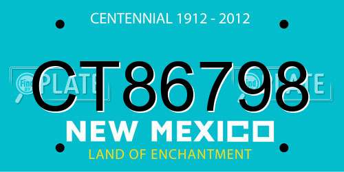 CT86798 New Mexico License Plate