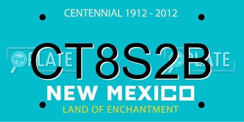CT8S2B New Mexico License Plate