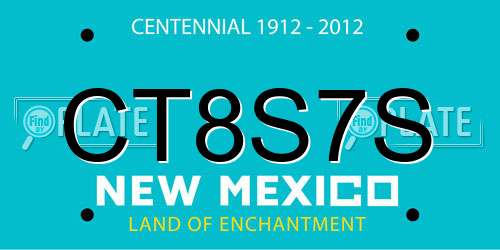 CT8S7S New Mexico License Plate
