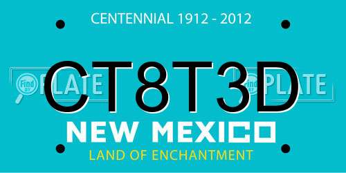 CT8T3D New Mexico License Plate