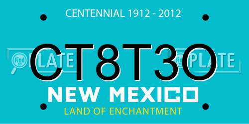 CT8T3O New Mexico License Plate