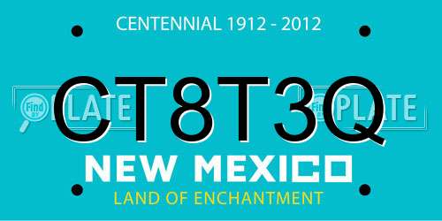 CT8T3Q New Mexico License Plate