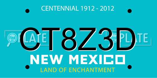 CT8Z3D New Mexico License Plate
