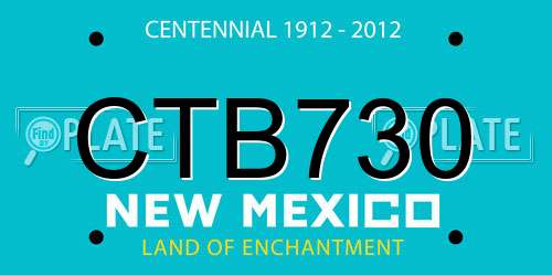 CTB730 New Mexico License Plate