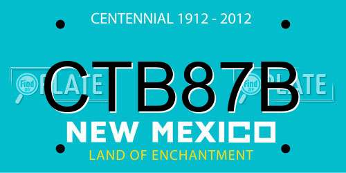 CTB87B New Mexico License Plate