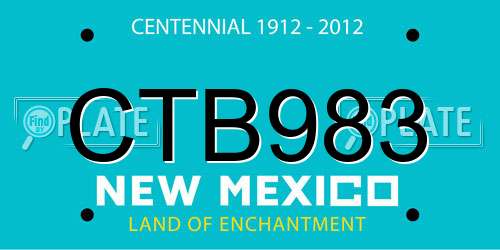 CTB983 New Mexico License Plate