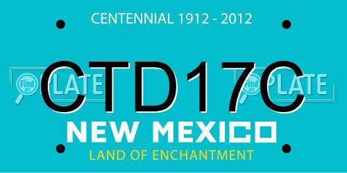 CTD17C New Mexico License Plate