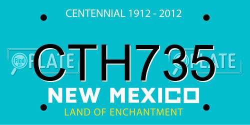 CTH735 New Mexico License Plate
