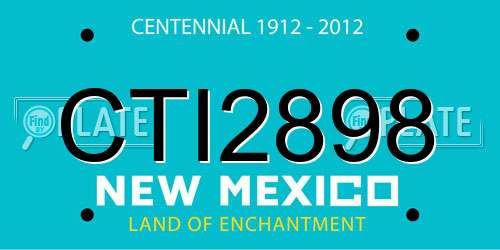 CTI2898 New Mexico License Plate