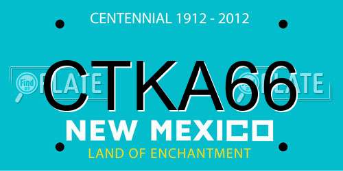 CTKA66 New Mexico License Plate
