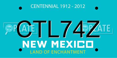 CTL74Z New Mexico License Plate