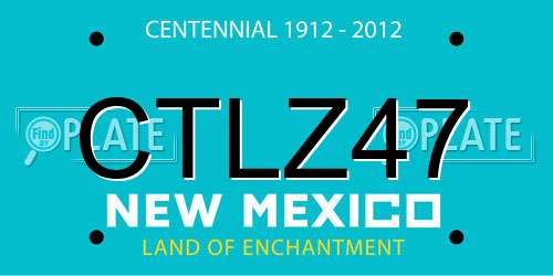 CTLZ47 New Mexico License Plate