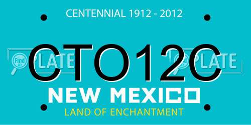 CTO12C New Mexico License Plate